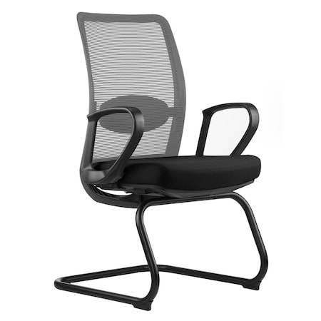 Officesource Agile Collection Gray Mesh Guest Chair with Black Base MFAG1LANSFBK